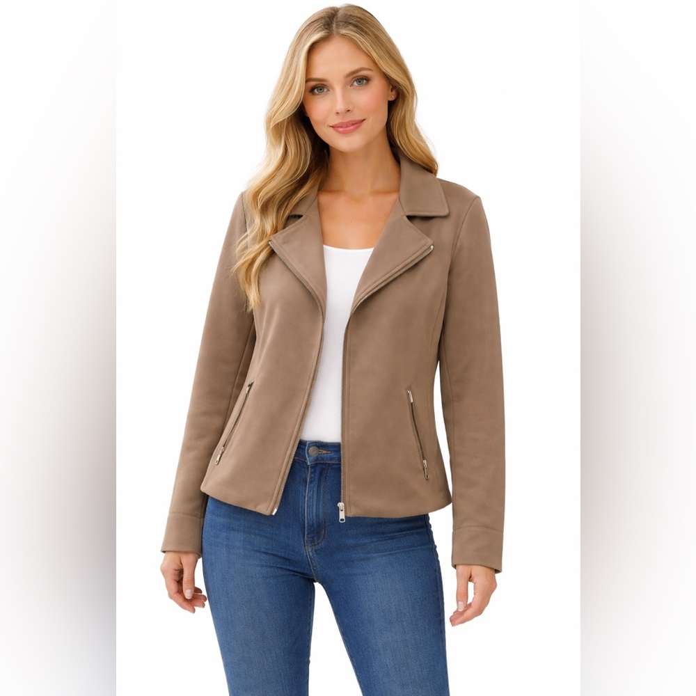 Maurice Faux Suede Coat | Size M | Taupe